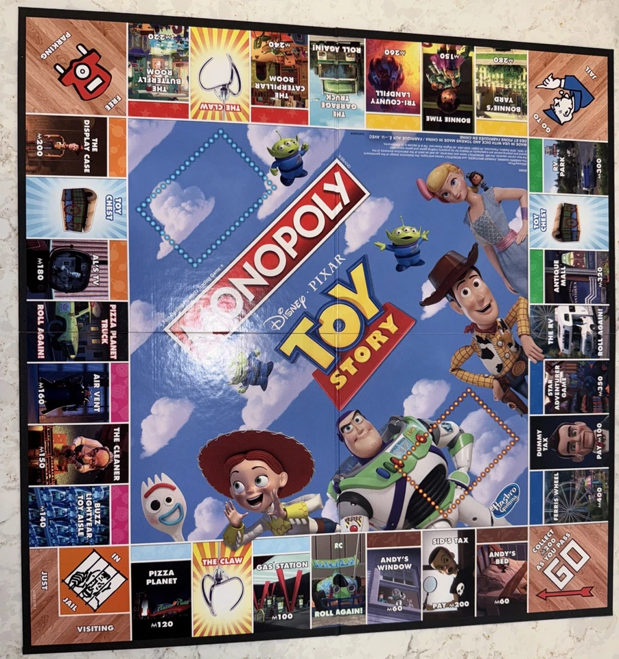 Disney Toy Story Monopoly Board Game Pixar Hasbro ParkerBrother Ages 8+ Complete - Image 3 of 3