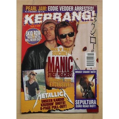 MANIC STREET PREACHERS KERRANG NO.472 MAGAZINE DECEMBER 4 1993 - MANIC STREET PR