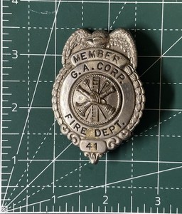 Vintage GA Corp Fire Department Rare Pin