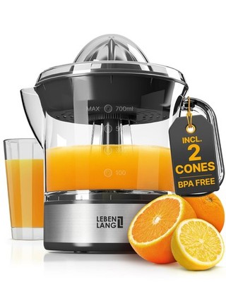 Orange Juicer Electric - 2 cones & BPA-free I High juice yield & Large Volume...