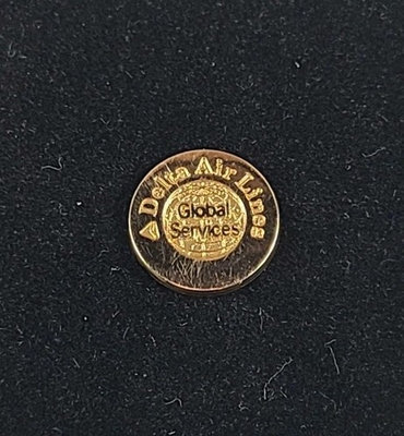 #ad Delta Air Lines Global Services 10K Gold Employee Service Pin 4.9g $224.99