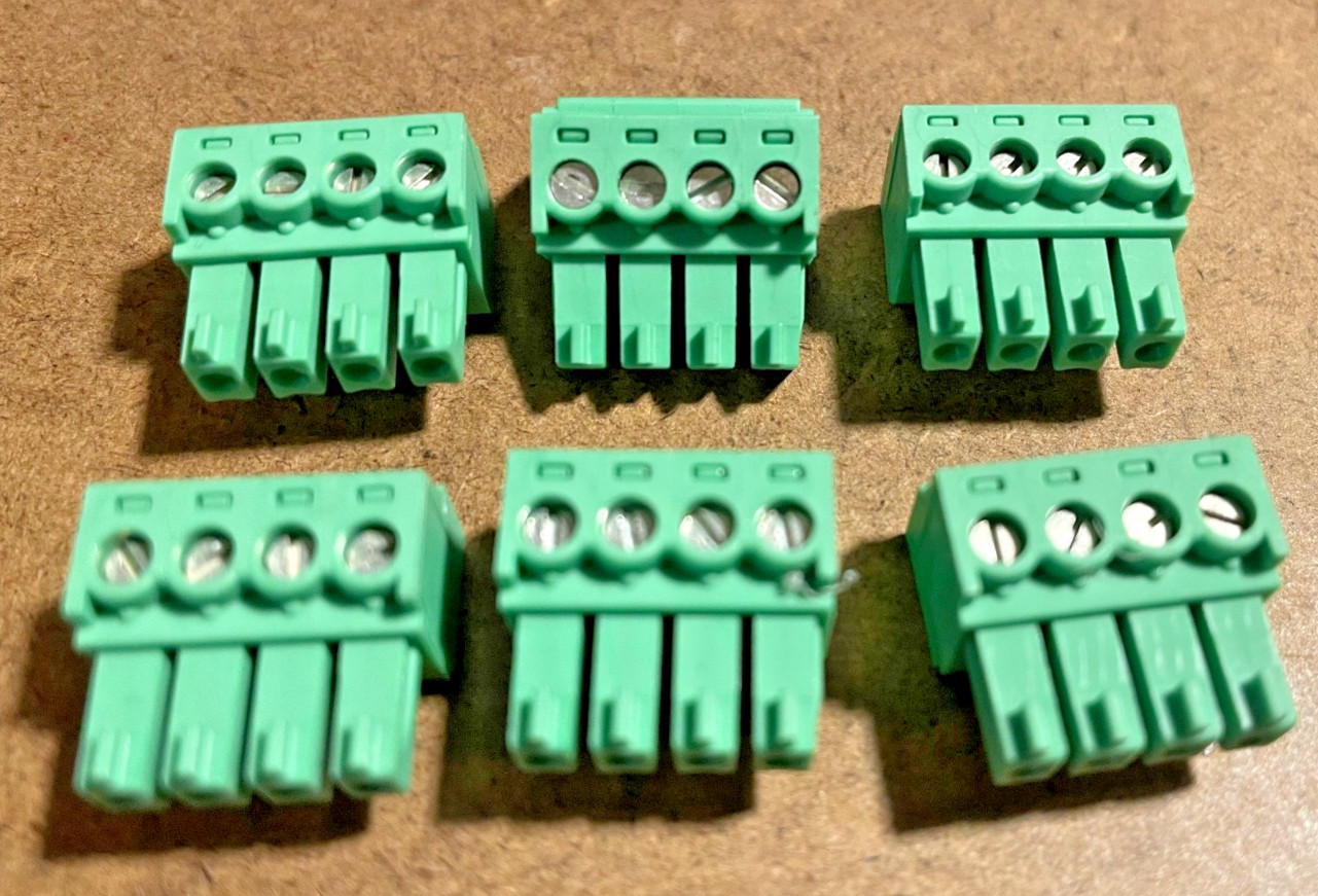 Lot of vintage PCB Screw Terminal Blocks (qty 6) 4 positions