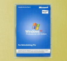 NEW Windows XP Professional x64 Edition 64-bit SP2 CD Disc & Product Key on COA