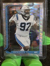 Topps 2025 Chrome Bobby Brown III Carolina Panthers #46 Parallel Football Card