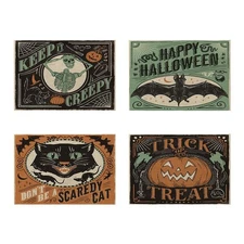 Set of 4 Placemats Vintage Halloween Scaredy Cats 4,