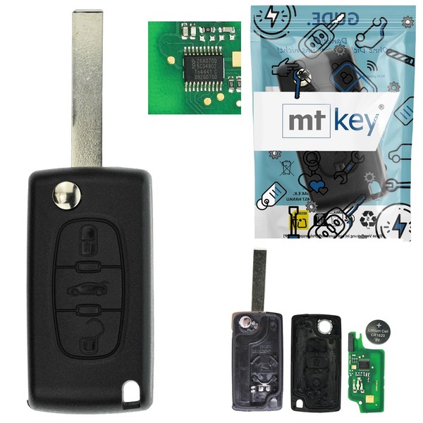 Klapp Funk SchlüSsel 3 Tasten ID46 434MHZ HU83 FüR Peugeot 308 SW I 09-13-image