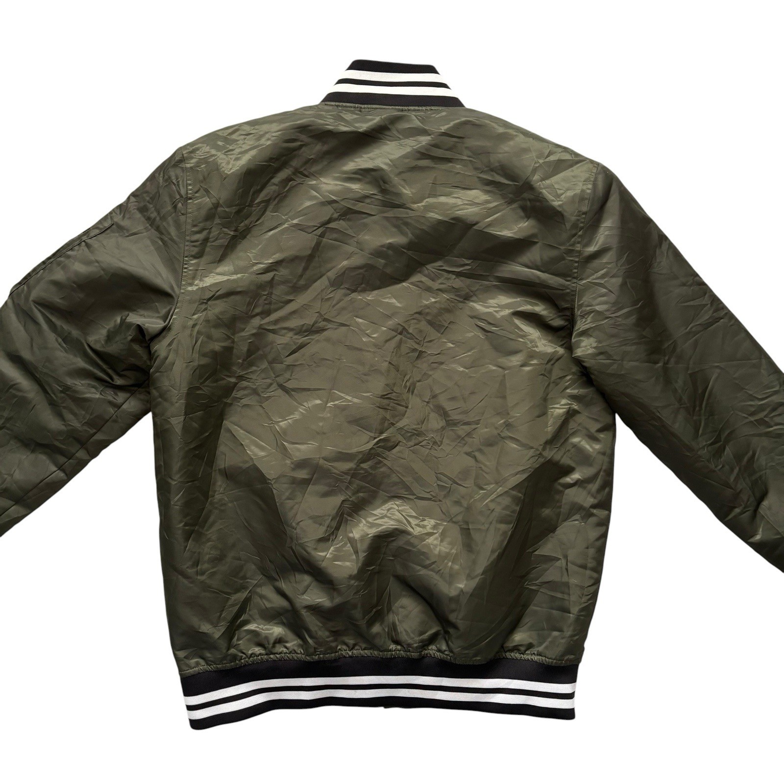 Vintage Womens Bomber Jacket 90s Y2K Green Babydoll Retro Indie Large image 4