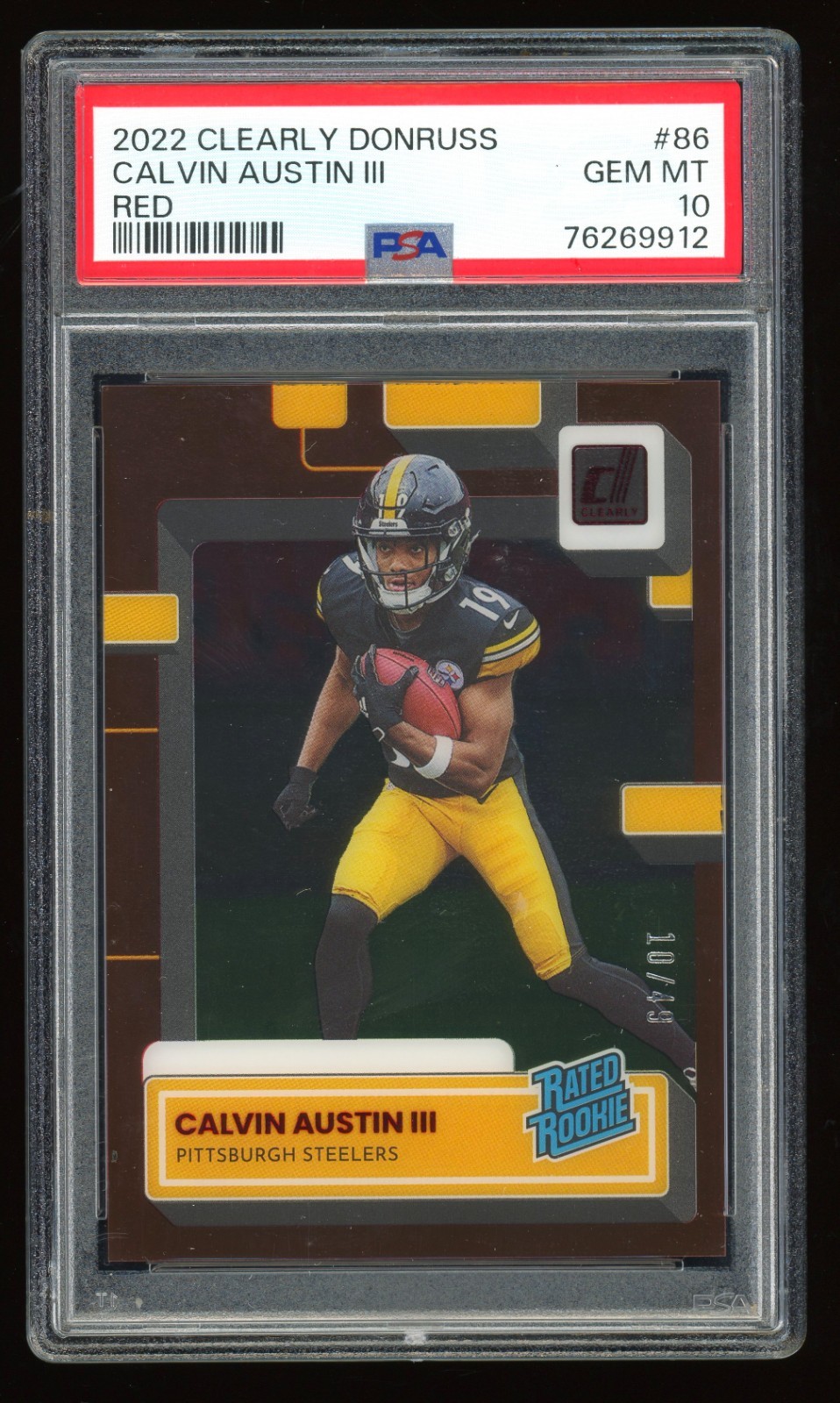 Calvin Austin Panini Clearly Donruss #86 Red