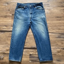 Vintage Levi's 501 Denim Blue Jeans Men's 40x30 Fits 36x27 Distressed 90s USA