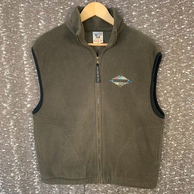 Vintage Polar Graphics Alaska Embroidered Fleece Full Zip Vest Men's Small