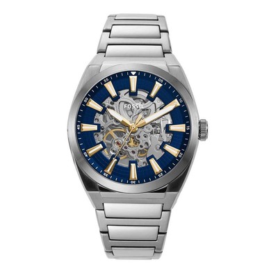 Fossil Automatic Watch ME3220 Stainless Steel Blue Dial 42MM Men's Timepiece