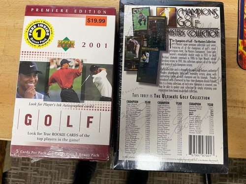 1997 Champions Of Golf The Masters Collection Set Tiger Woods (RC) + 2001 box - Picture 3 of 4