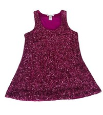 Alice Olivia Fushcia Sequin Racer back Tank Top Women s Size Small