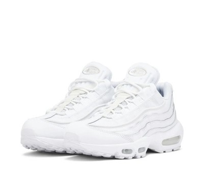 Nike Air Max 95 Essential Triple White Grey Mens Size 7.5 Running CT1268 100