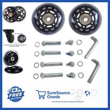2pcs Replacement Luggage Wheels 75mm Rubber Inline Roller Skate with Bearings