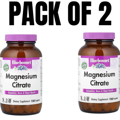 Bluebonnet Nutrition Citrate   120 Caplets (Egg-Free, Fish-Free)   Pack of 2