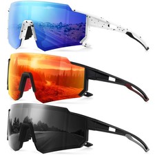Polarized Sport Sunglasses for Men and Women, Lightweight TR90 Sun Glasses wi...