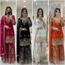 Salwar Kameez Indian Pakistani Wedding Party Wear Dress Bollywood Suit Sharara