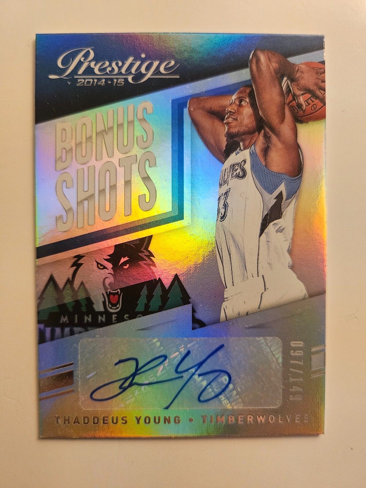 2014-15 Prestige Bonus Shots Auto Thaddeus Young/149 #19