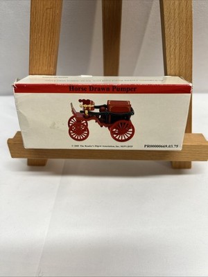 Reader s Digest Magazine Horse Drawn Pumper Fire Department Truck Wagon Die Cast