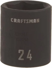 CRAFTSMAN Shallow Impact Socket, Metric, 1/2-Inch Drive, 24mm (CMMT15870)