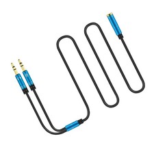 Headphone Splitter for Computer Audio Cable Adapter Microphone Headset