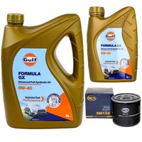 MotoröL Set Gulf Formula GX 5W-40 6 Liter + ÖLfilter FüR Alfa Romeo 166 Fiat