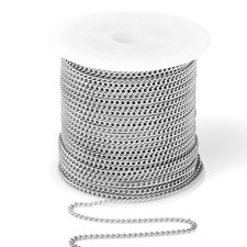 66 Feet/ 20M Curb Chain, 2mm 304 Chains Flat 2.0mm width Stainless Steel