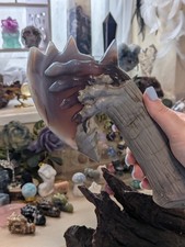 XL Volcano Agate Crystal A x E Carving Natural Gemstone