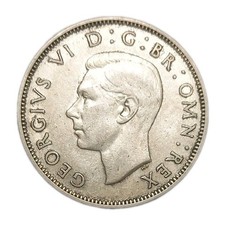 1941 GREAT BRITAIN FLORIN SILVER 2 SHILLINGS WWII XF+ COIN KING GEORGE VI KM 855
