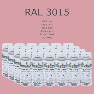 24 x Dekolack Spraydose 400 ml RAL 3015 Hellrosa Light pink Rose clair Rosa clar