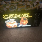 Vintage Camel Cigarette Sign, “OPEN,” Metal Neon Sign