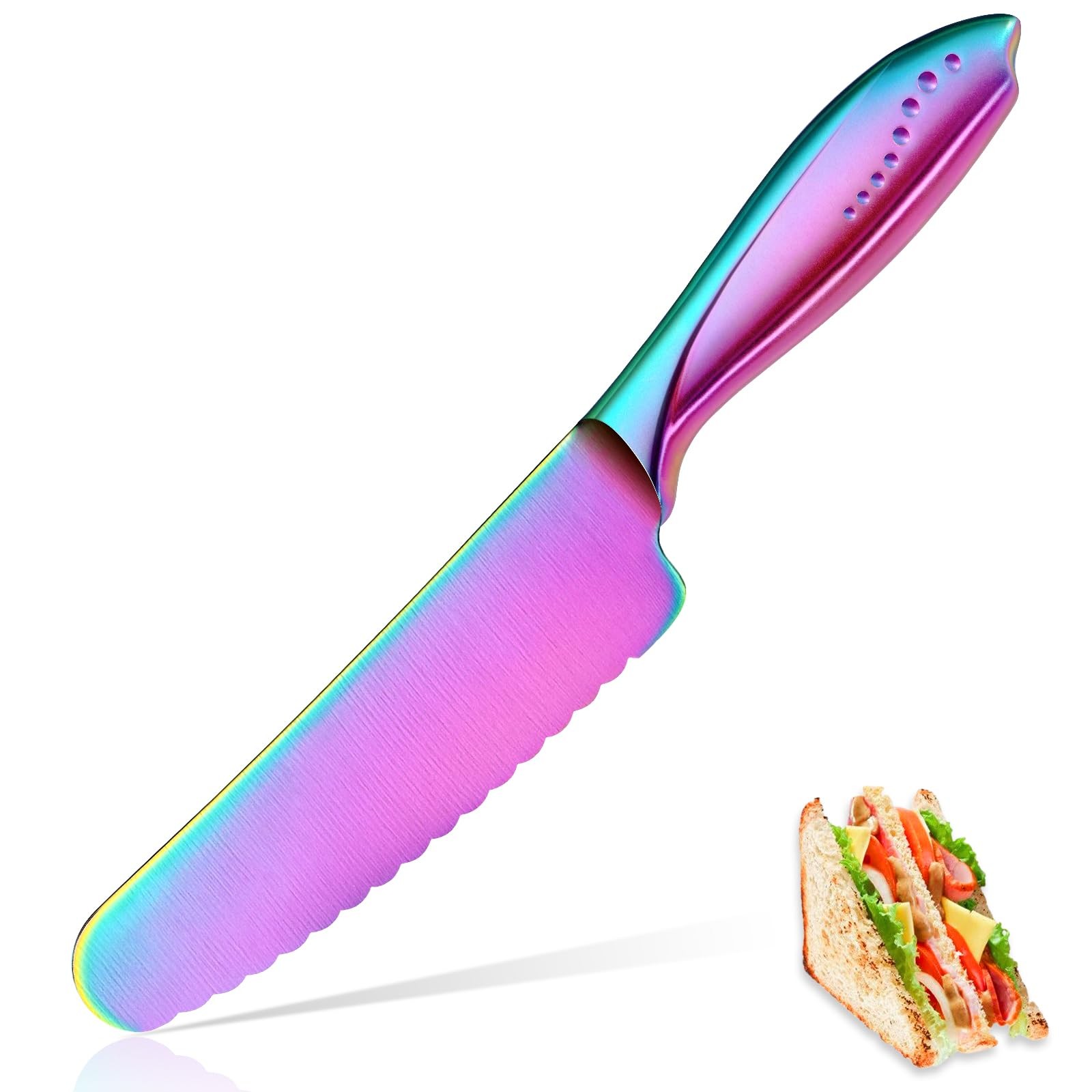 , 6 Inch Serrated Utility Knife High Carbon Stainless Steel Bla...