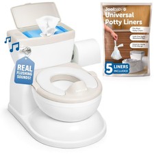 Real Feel 2in1 Potty with Wipes Storage, Flushing Sounds  Disposable Liners ...