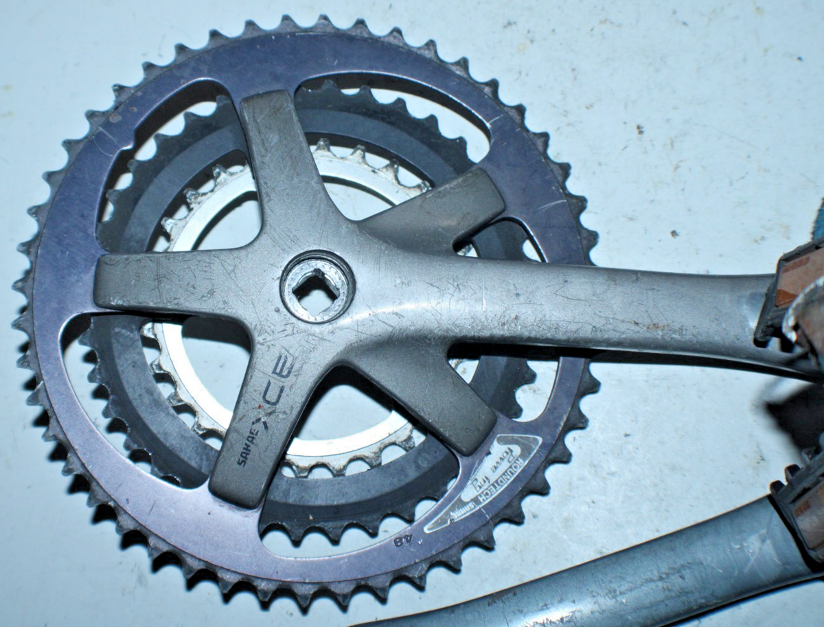 Sakae XCE Triple MTB Crankset Gray 175mm 48/38/28T JIS BCD104/74