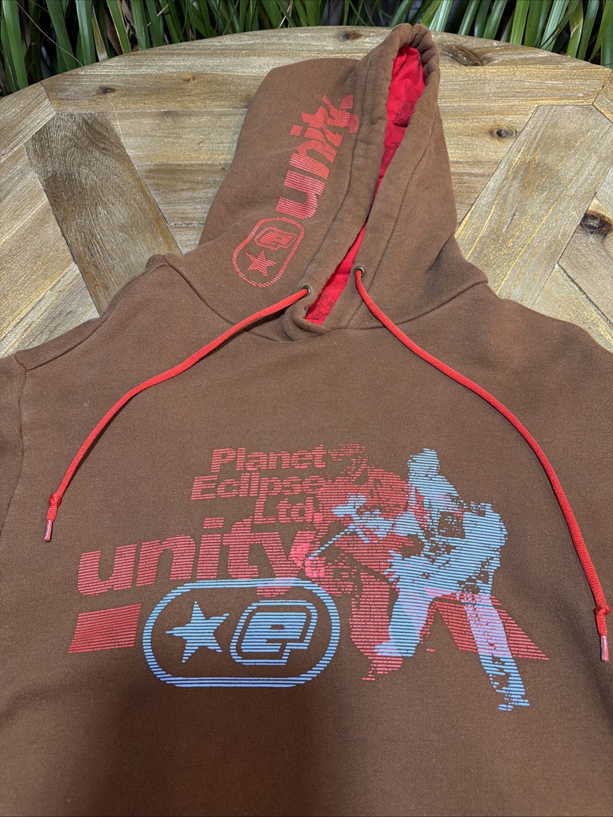 Planet Eclipse Unity Pullover Brown Hoodie Long S… - image 2