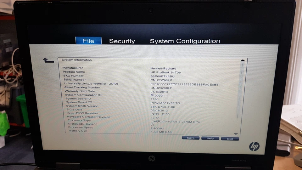 HP probook 6470b 14" Laptop Intel Core i3-2370M 4GB 320GB, NO OS - Image 2 of 4