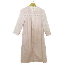 Barbizon VTG Cotton Nightgown Womens Sz  Embroidered Flower Applique Pale Pink