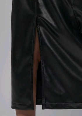 chinese dress ladies FAUX LEATHER DETAILING SHORT SLV DRESS – JULIA JORDAN main image 1