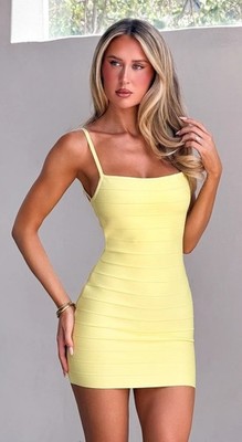 Tiger Mist Midori Bandage Dress, Yellow, Size Small