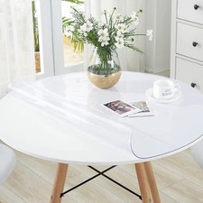 60 Inch Round Clear Plastic Table Protector Cover PVC Vinyl Desk Pad Mat