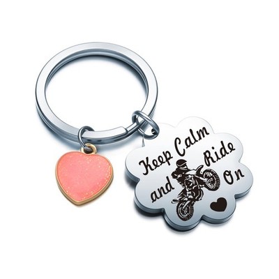 Ride Safe Keychain For Dirtbike Rider Jewelry Motocross Biker Gifts, Dirty Bi...