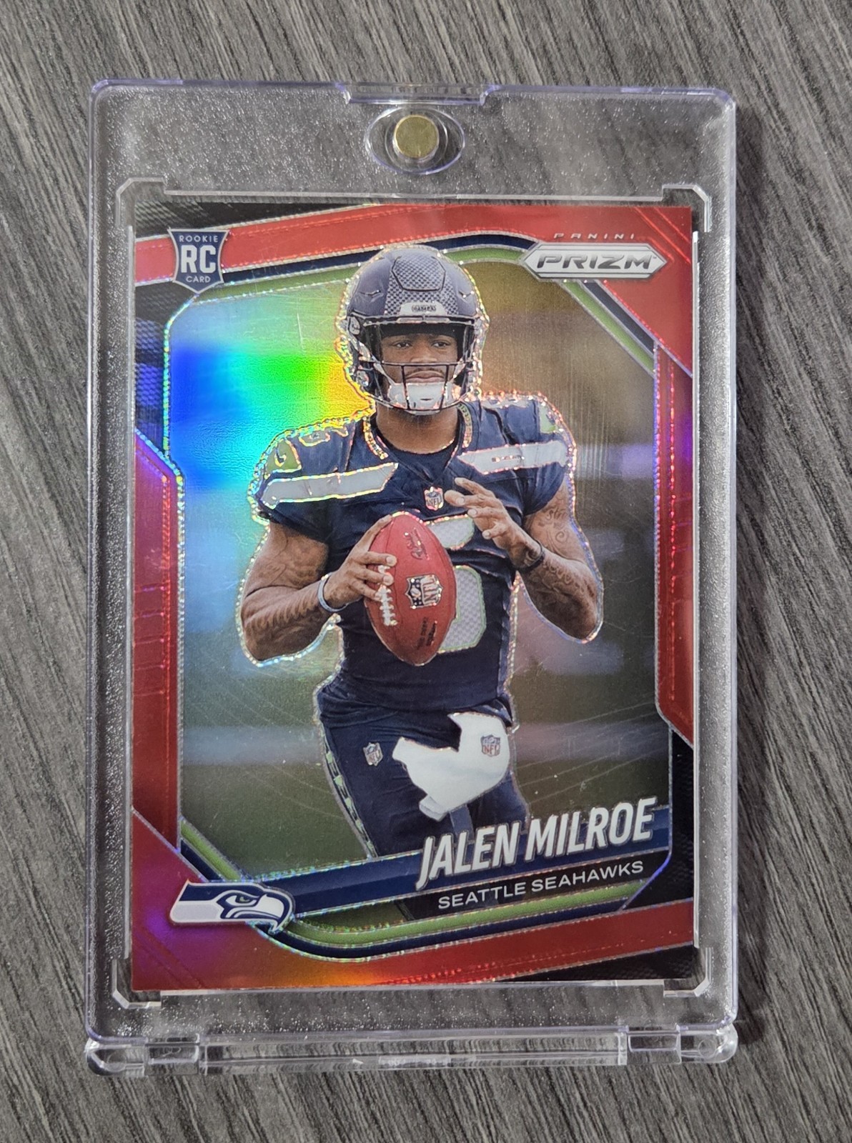 2025 prizm Jalen Milroe #317 Retail Red Prizm 317 (RC) SSP CASE HIT Seahawks