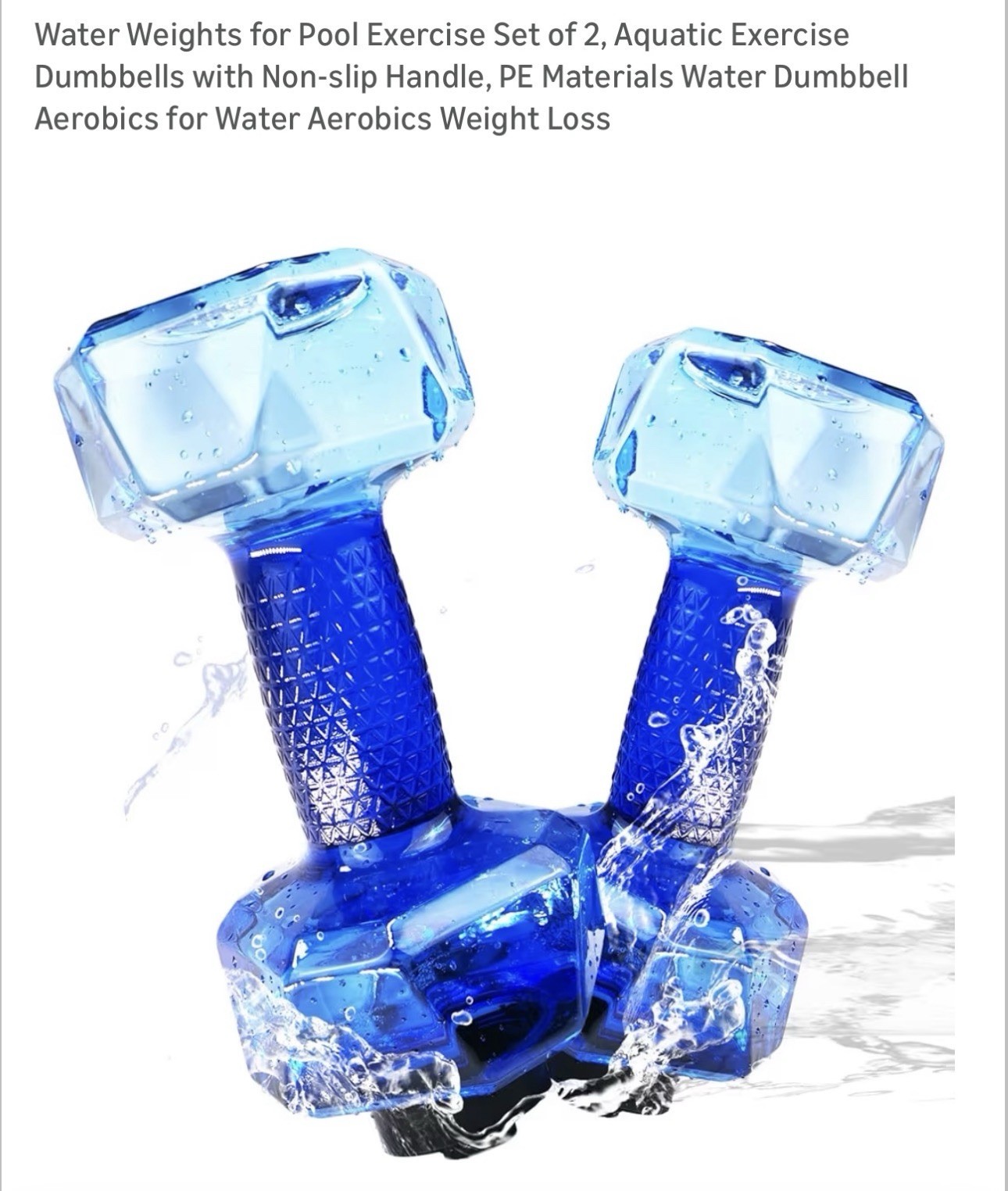 2 Pieces Water Weights for Pool Exercise, Aquatic Exercise D
