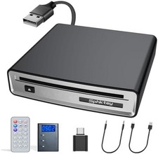 Portable CD Player for Car,Truck External Car CD Player, USB or AUX Connection,A