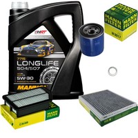 Mann Inspektionspaket 5L Mannol Longlife 504/507 5W-30 FüR KIA Carens IV