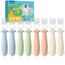 8 Pieces Toddler Forks Set - Baby Forks with Silicone Handle Children safe 18...