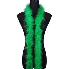 2 Yards 20g Green Fluffy Marabou Feather Boa for DIY Craft Sewing Trim Home W...