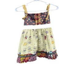 Matilda Jane size 8 Character Counts Delaney knot dress tea party yellow brown