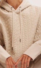 NWT FREE PEOPLE MOVEMENT SPRINT TO THE FINISH QUILTED HOODIE SAND  SOLD OUT  